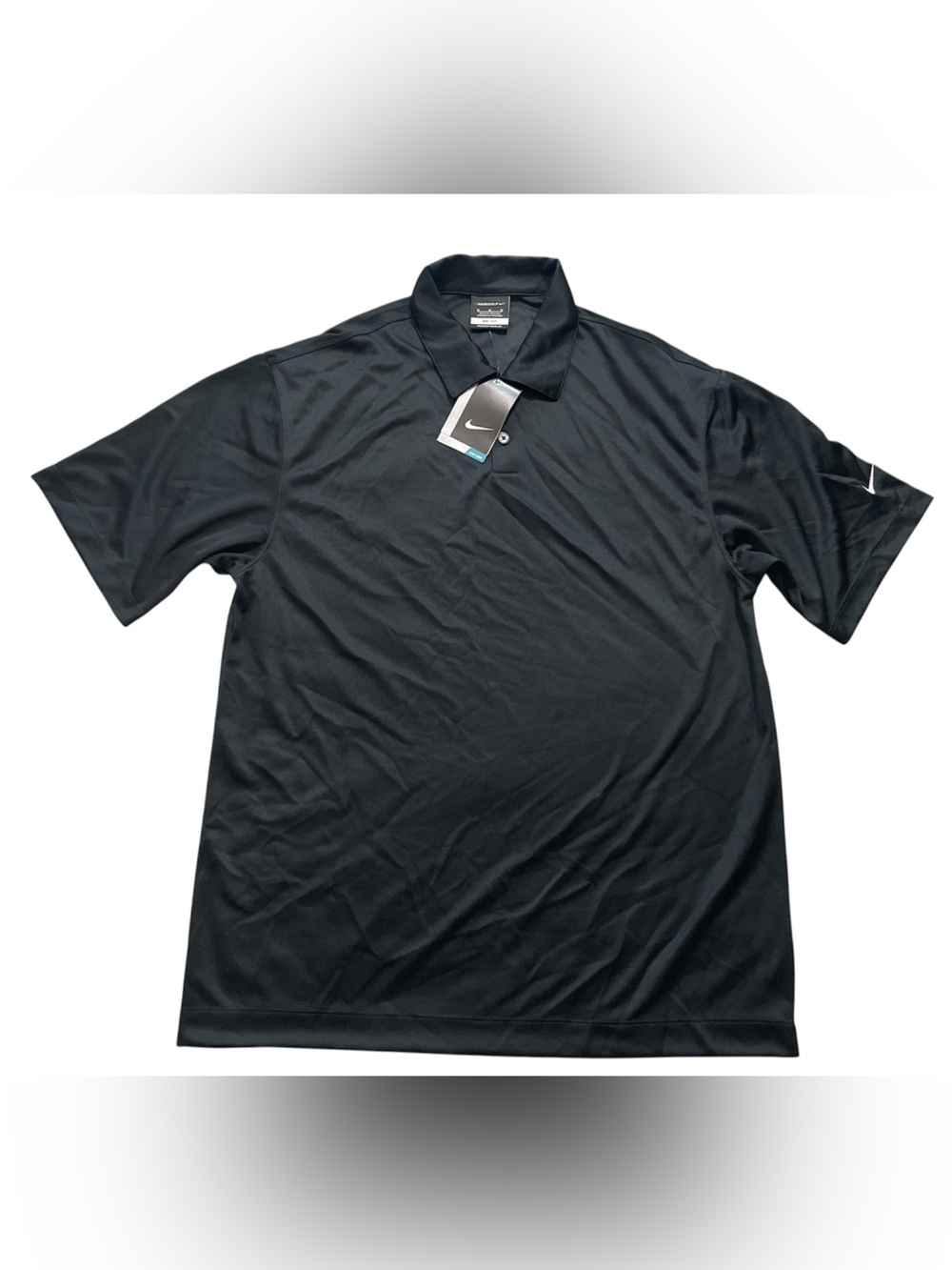 Nike Men’s Black Polo Shirt with Small White Swoosh